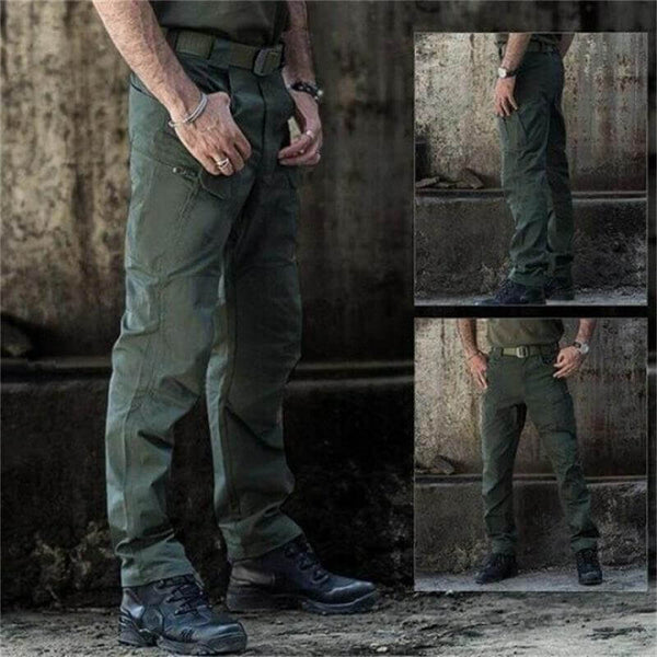 LA Police Gear - Pantalones tácticos impermeables para hombre con pretina elástica | Pantalones tácticos EDC de senderismo resistentes al agua, ligeros y duraderos para hombre